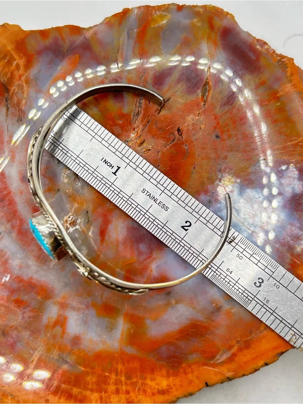 Southwest Sterling Silver Turquoise Bangle Bracelet
